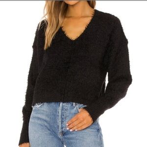 Super soft black fuzzy oversized Free People sweater